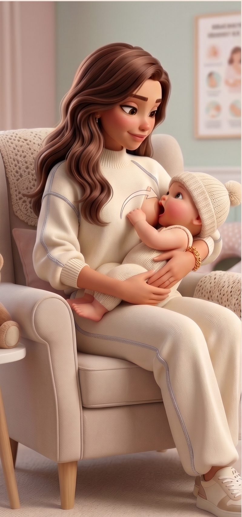 Mãe a amamentar o bebé